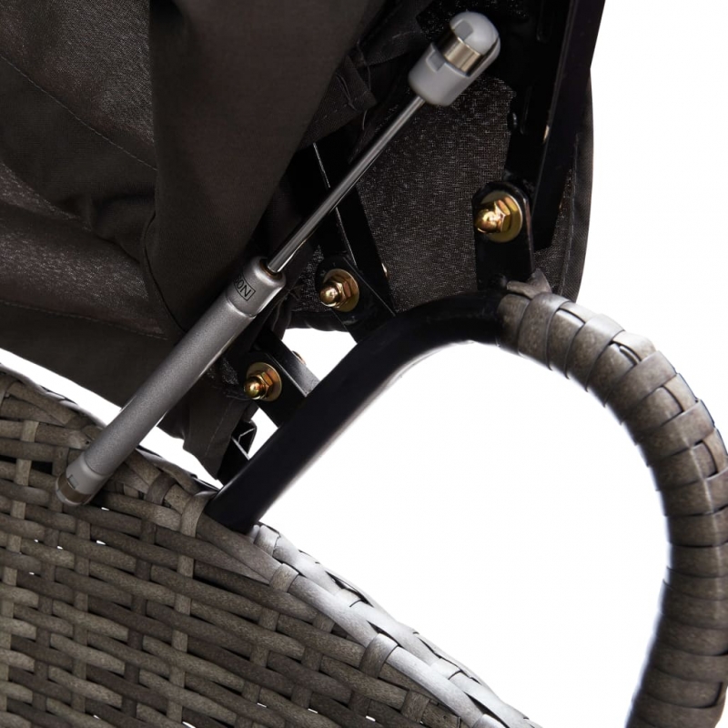 Outdoor-Loungebett mit Dach Grau