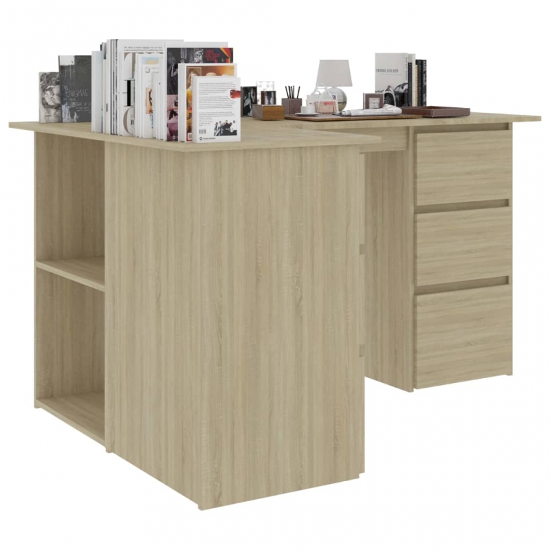 Eckschreibtisch Sonoma-Eiche 145x100x76 cm Holzwerkstoff