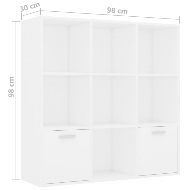 Bücherregal Weiß 98x30x98 cm Holzwerkstoff