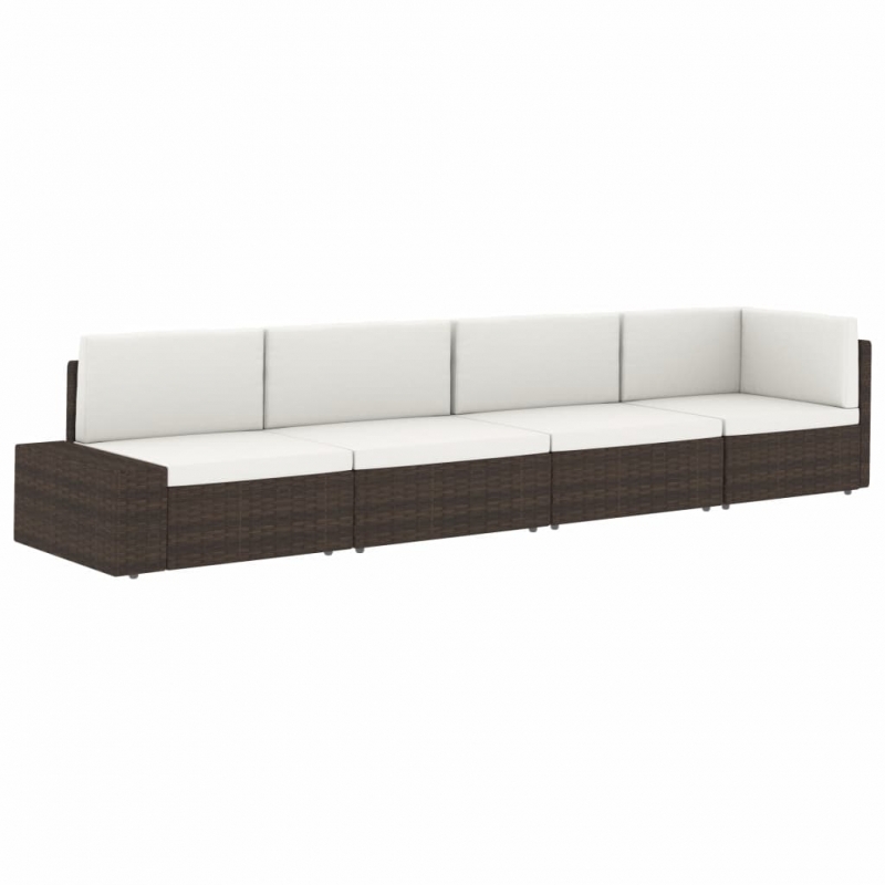 Modulares Sofa-Eckteil mit Armlehne (rechts) Poly Rattan Schwarz