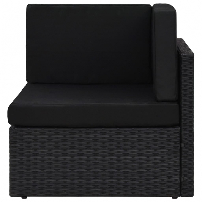Modulares Sofa-Eckteil Poly Rattan Schwarz