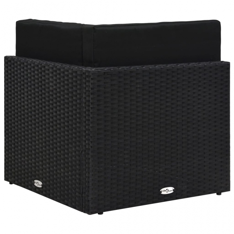 Modulares Sofa-Eckteil Poly Rattan Schwarz