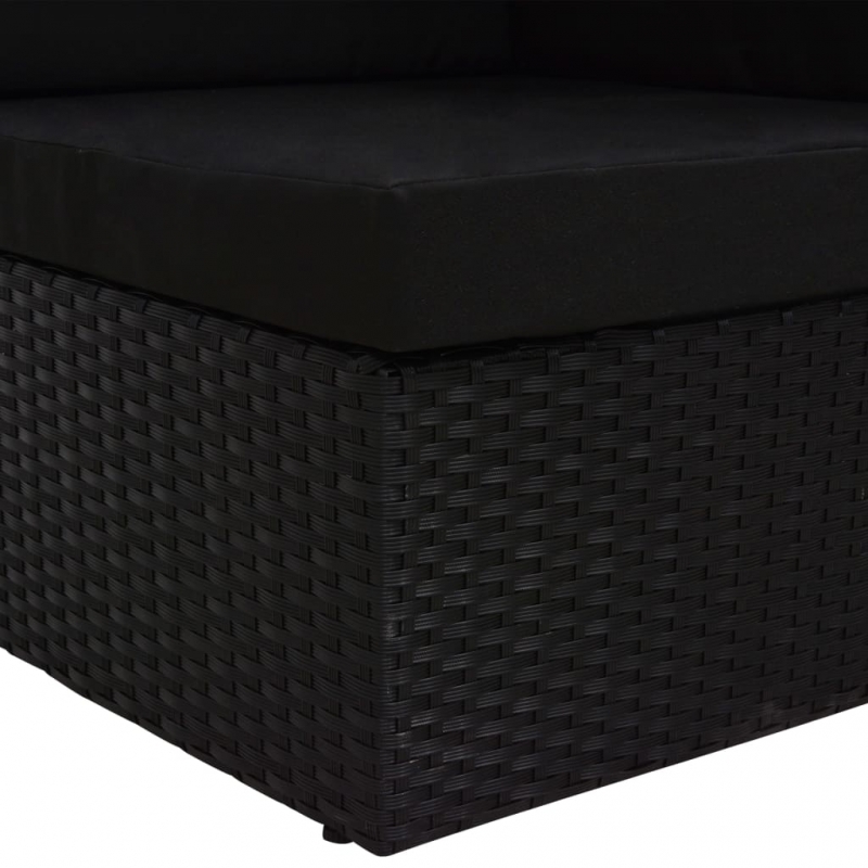 Modulares Sofa-Eckteil Poly Rattan Schwarz