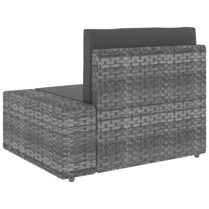 Modulares 3-Sitzer-Sofa Poly Rattan Grau