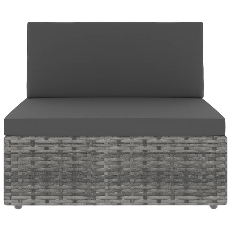 Modulares 3-Sitzer-Sofa Poly Rattan Grau
