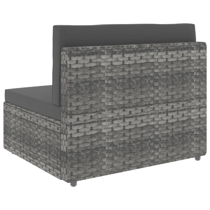 Modulares 3-Sitzer-Sofa Poly Rattan Grau