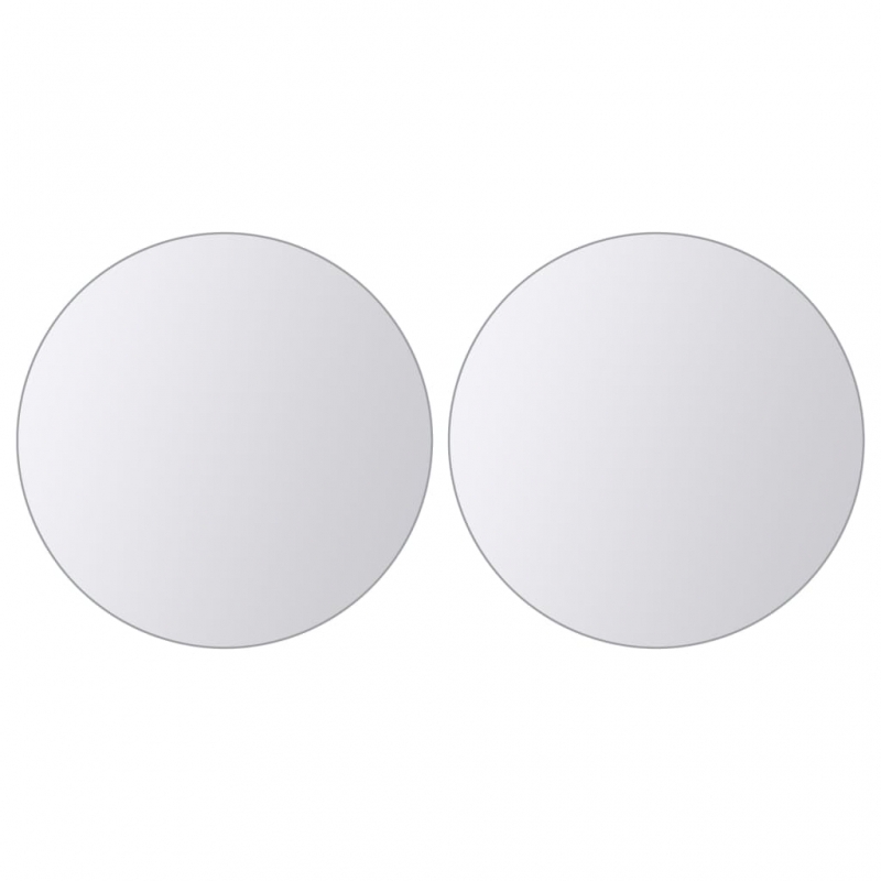 16-tlg. Spiegelfliesen-Set Rund Glas