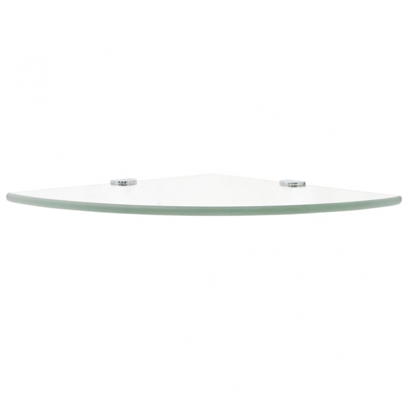 Eckregale 2 Stk. mit Verchromten Halterungen Glas Transparent