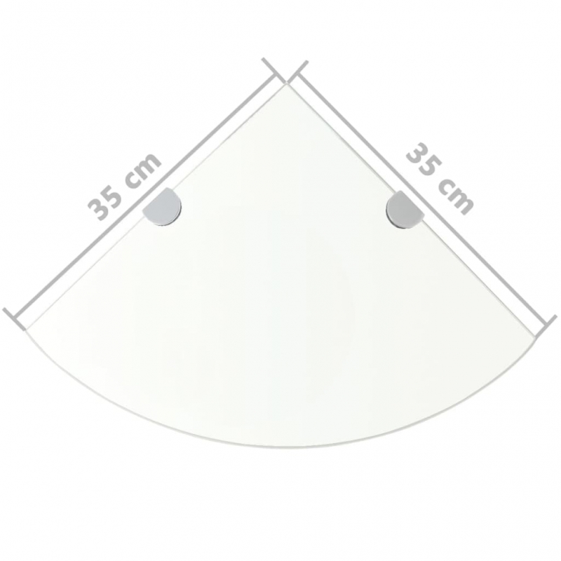 Eckregale 2 Stk. mit Verchromten Halterungen Glas Transparent