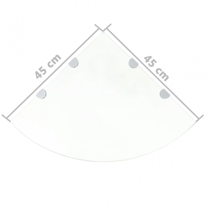 Eckregale 2 Stk. mit Verchromten Halterungen Glas Transparent