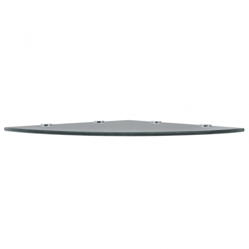 Eckregale 2 Stk. mit Verchromten Halterungen Glas Schwarz