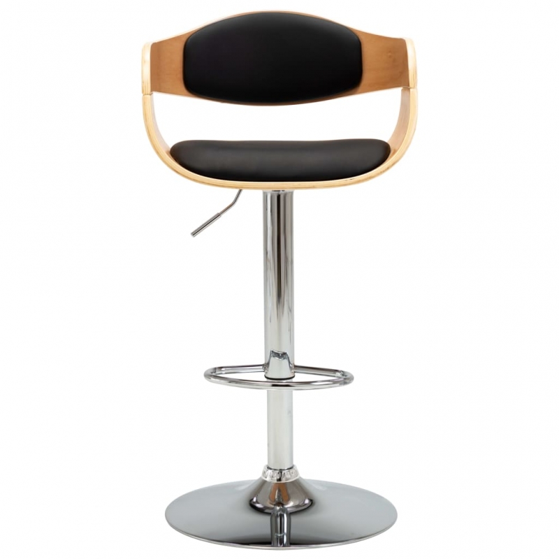 Barhocker 2 Stk. Schwarz Bugholz und Kunstleder