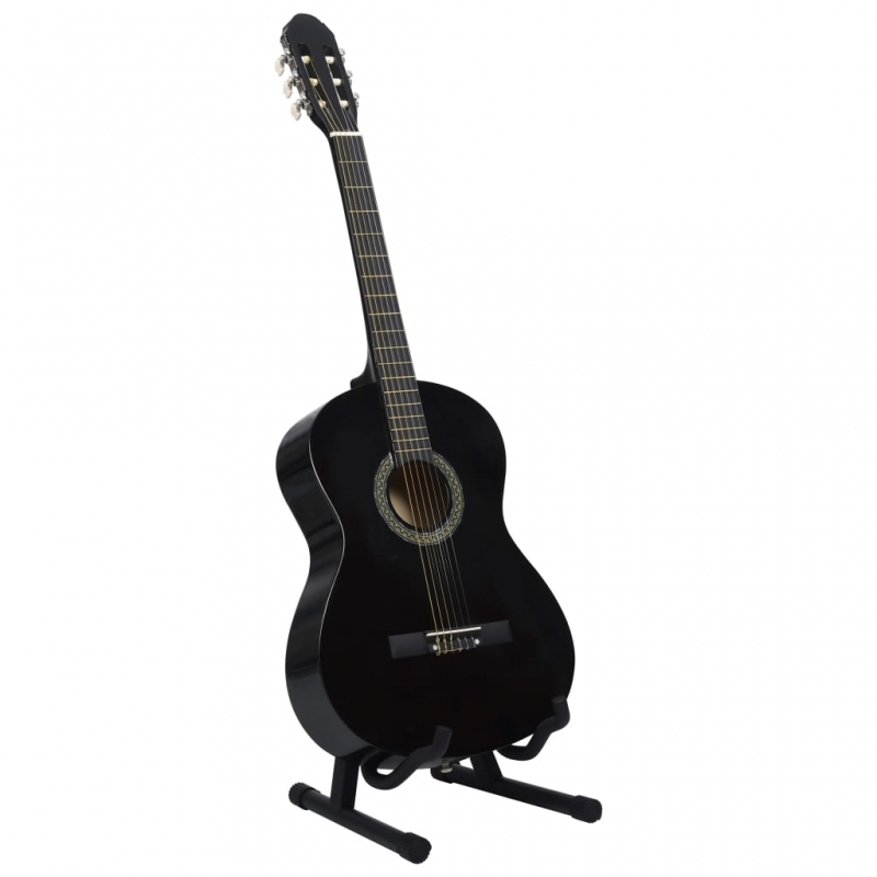 12-tlg. Klassikgitarren-Set für Anfänger Schwarz 4/4 39
