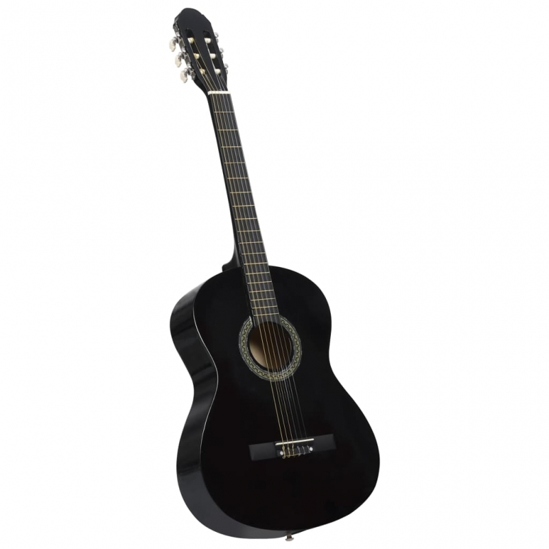 12-tlg. Klassikgitarren-Set für Anfänger Schwarz 4/4 39