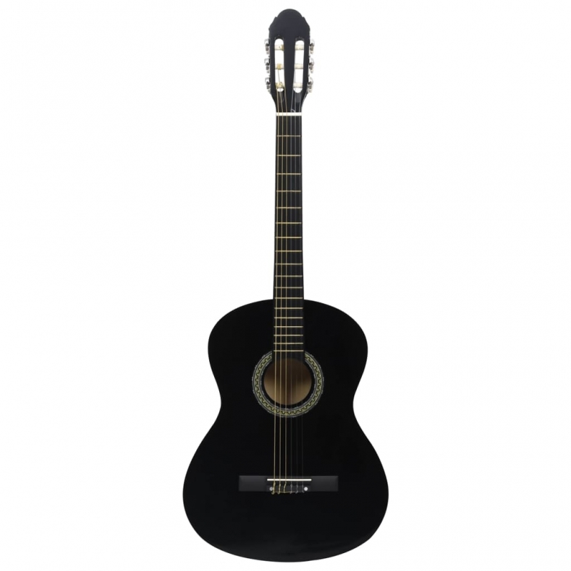 12-tlg. Klassikgitarren-Set für Anfänger Schwarz 4/4 39