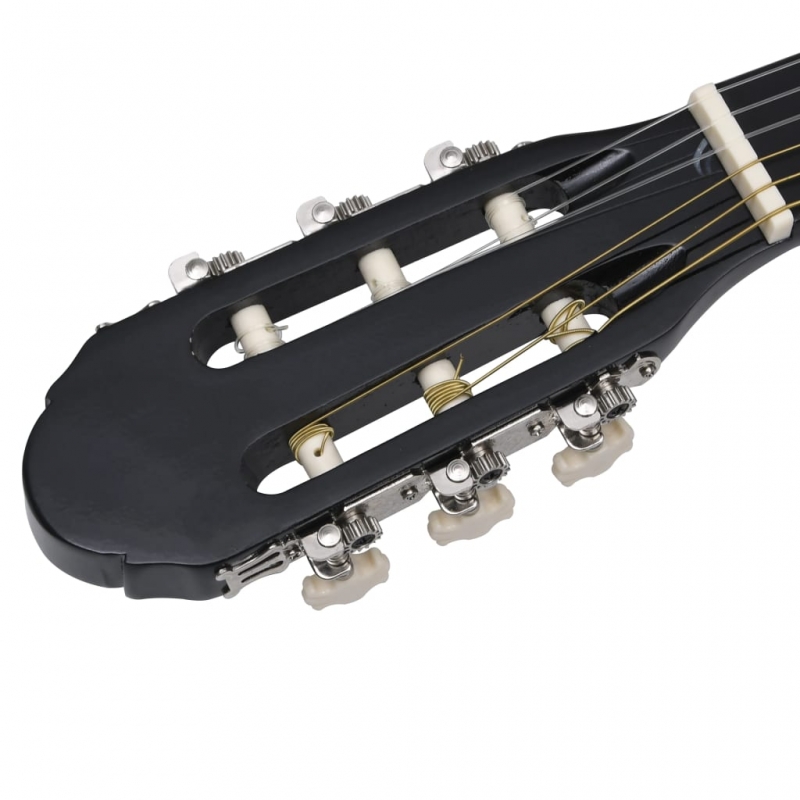 12-tlg. Klassikgitarren-Set für Anfänger Schwarz 4/4 39
