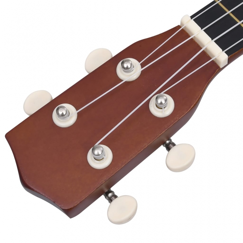 Sopran Ukulele Set für Kinder mit Tasche Dunkles Holz 21