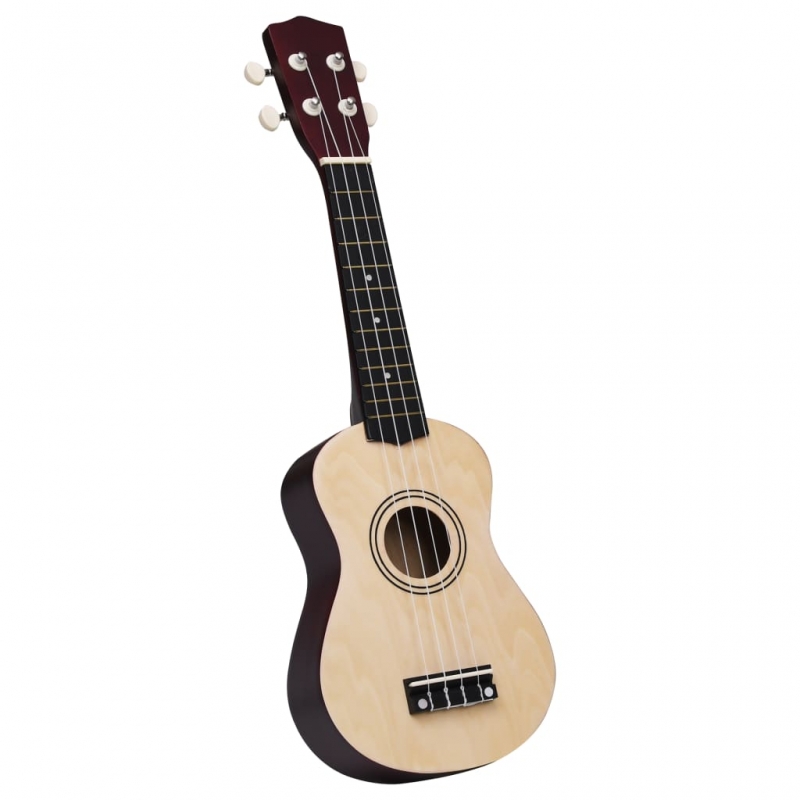 Sopran Ukulele Set für Kinder mit Tasche Dunkles Holz 21