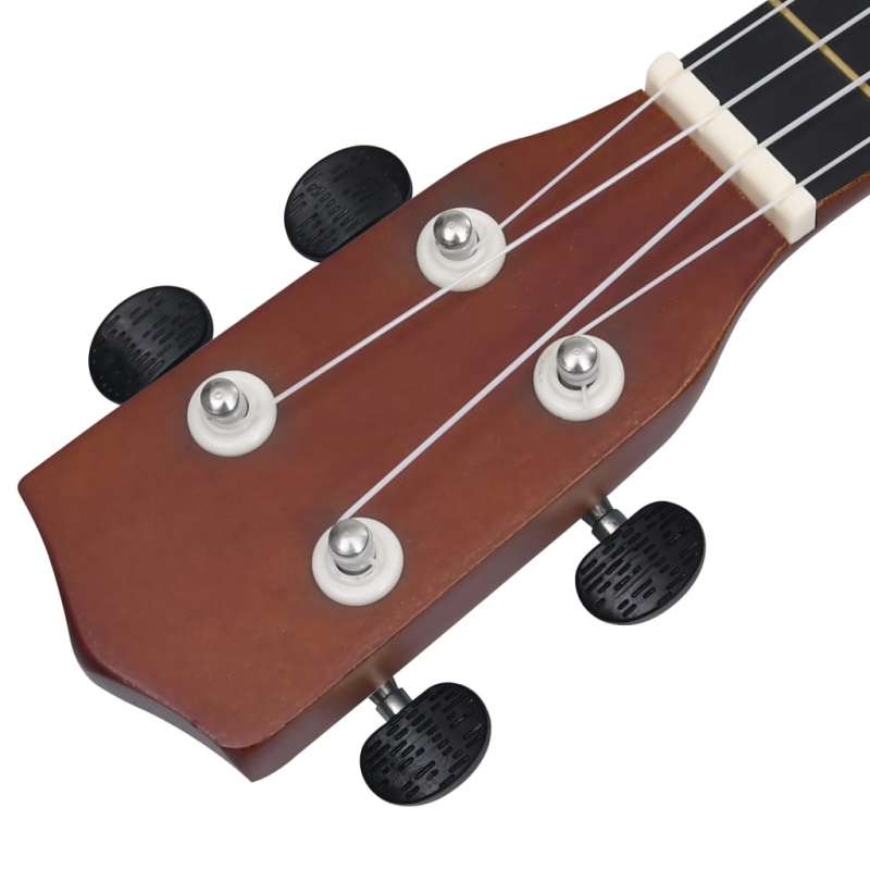 Sopran Ukulele Set für Kinder mit Tasche Dunkles Holz 23