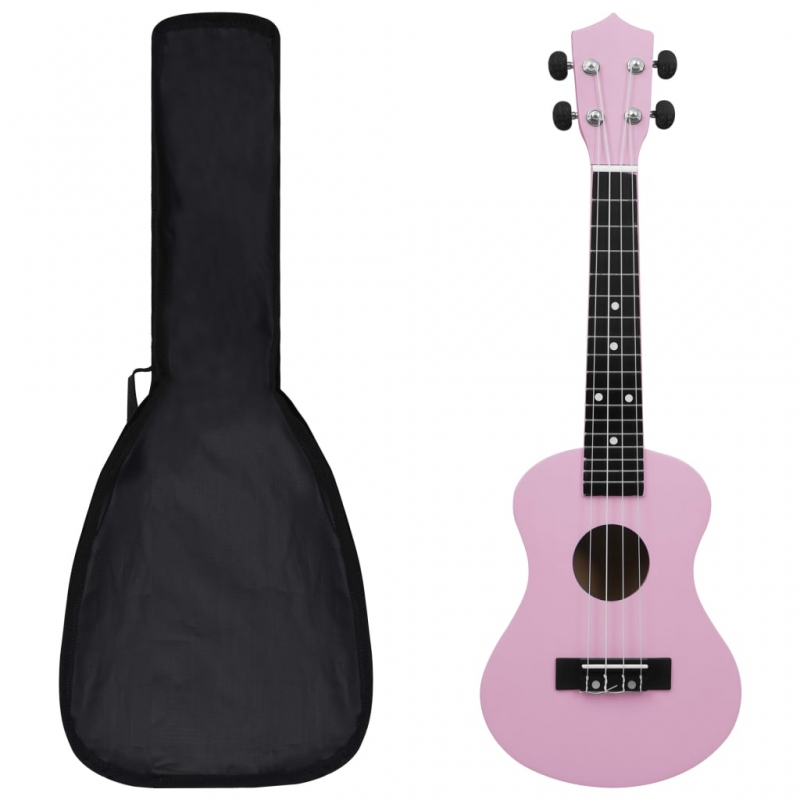 Sopran-Ukulele-Set mit Tasche für Kinder Rosa 23