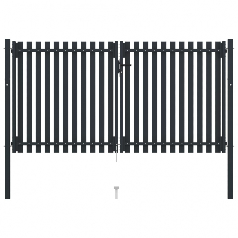 Doppelflügel Zauntor Stahl 306x220 cm Anthrazit