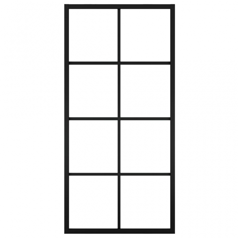 Schiebetür Aluminium und ESG Glas 90x205 cm Schwarz