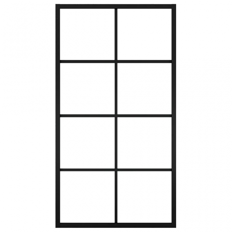 Schiebetür Aluminium und ESG Glas 102,5x205 cm Schwarz