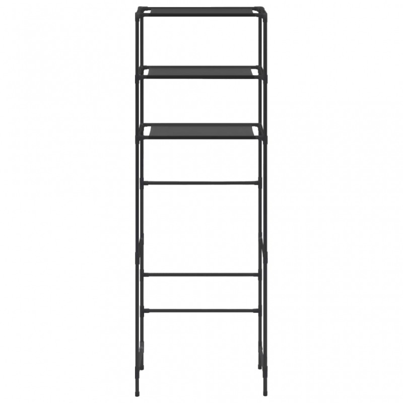 Toilettenregal 3 Ablagen Schwarz 53x28x169 cm