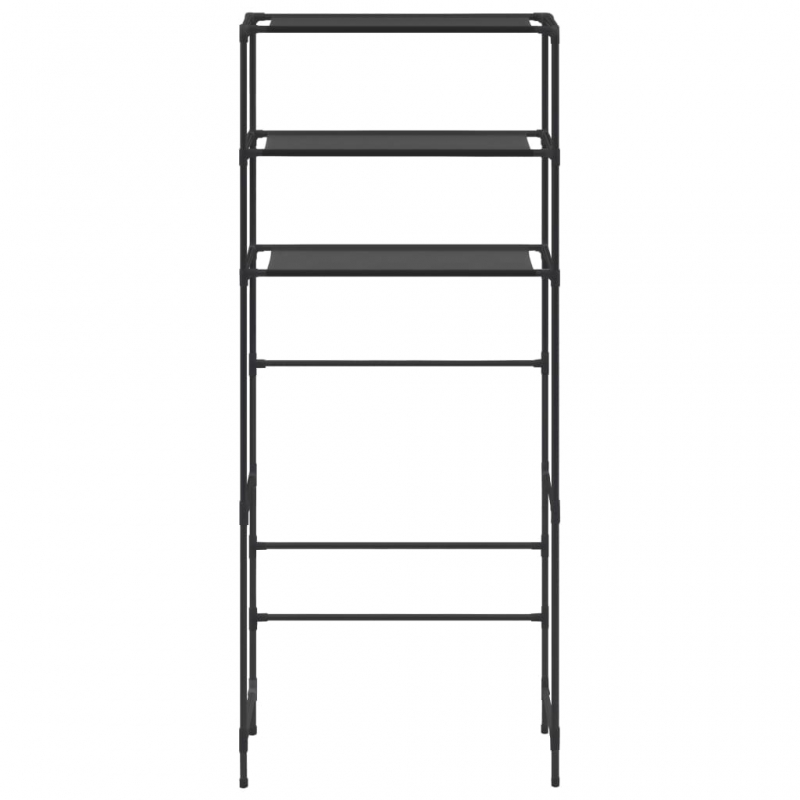 Waschmaschinenregal 3 Ablagen Schwarz 69x28x169 cm