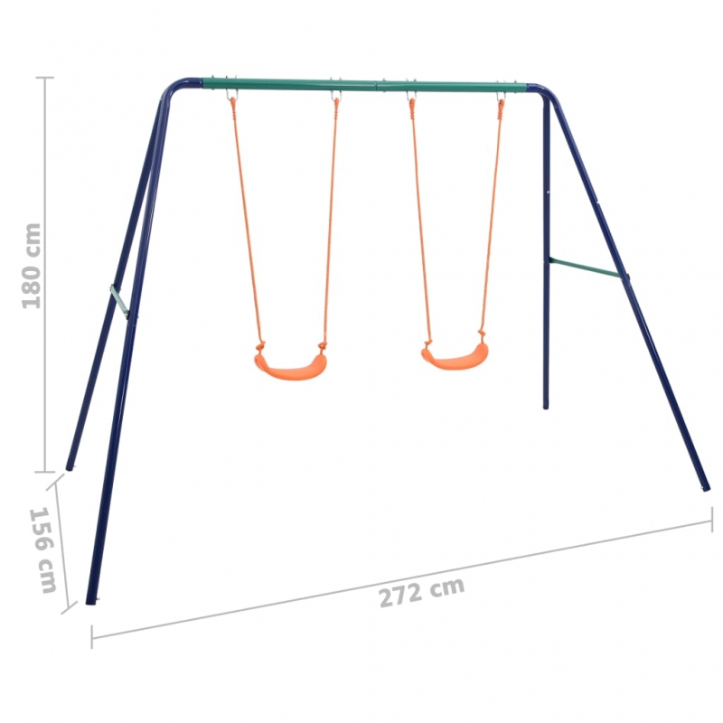 Schaukelset mit 2 Sitzen Stahl