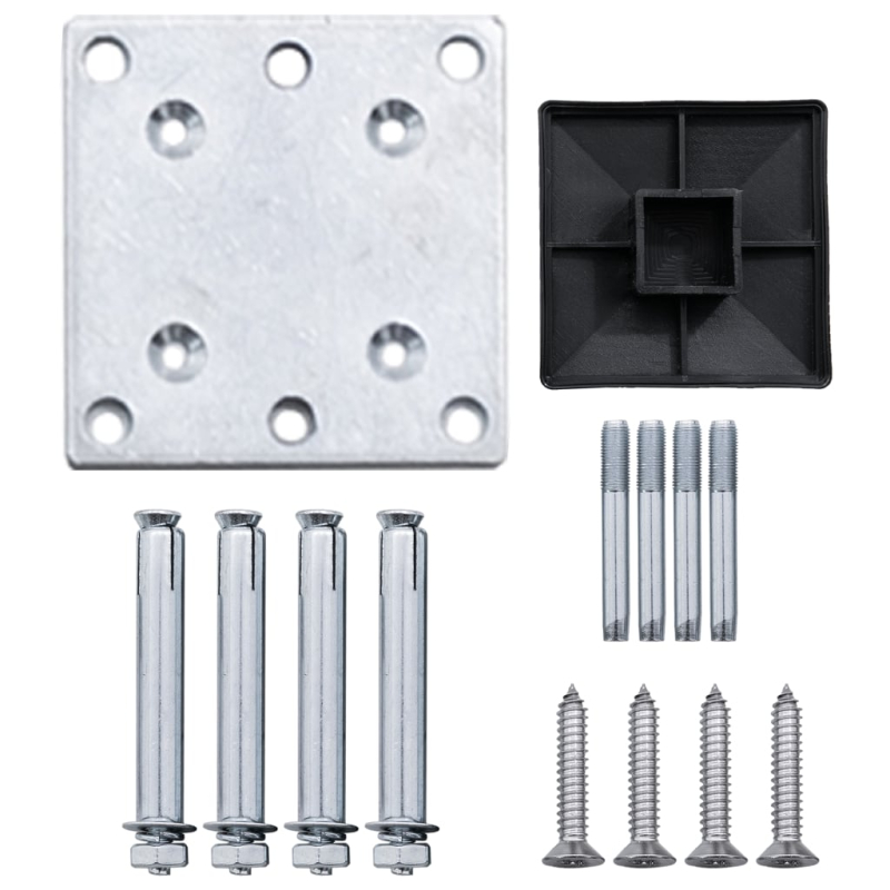 WPC Zaun-Set 2 Quadrate + 1 Schräge 446x186 cm Braun