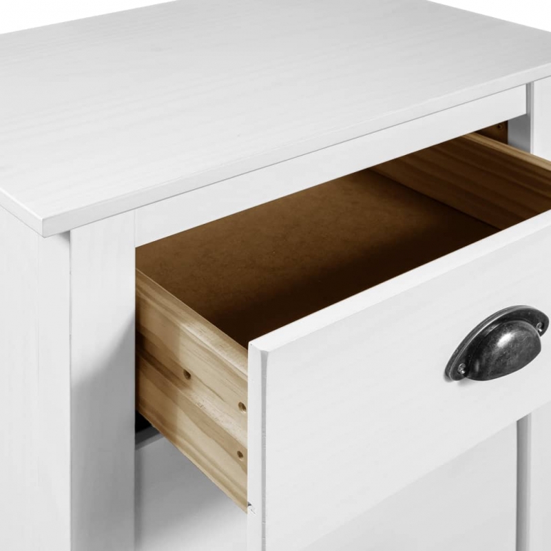 Sideboard Hill Weiß 46x35x80 cm Massivholz Kiefer