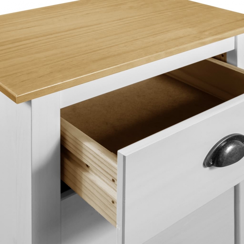 Sideboard Hill Weiß 46x35x80 cm Massivholz Kiefer