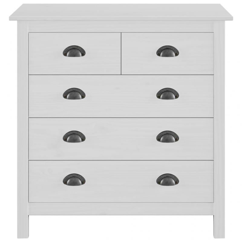 Sideboard Hill Weiß 79x40x80 cm Massivholz Kiefer