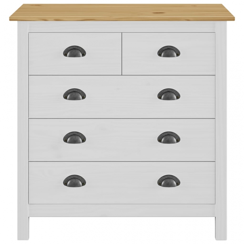 Sideboard Hill Weiß 79x40x80 cm Massivholz Kiefer