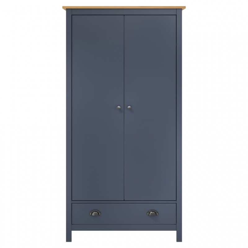 Kleiderschrank mit 2 Türen Hill Grau 89x50x170 cm Kiefernholz