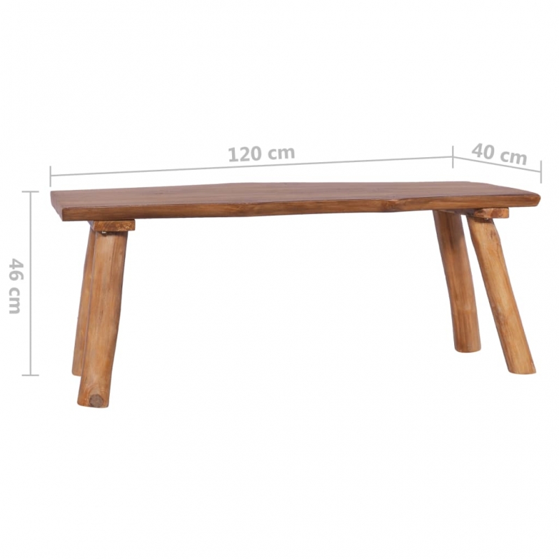 Gartenbank 120 cm Massivholz Teak