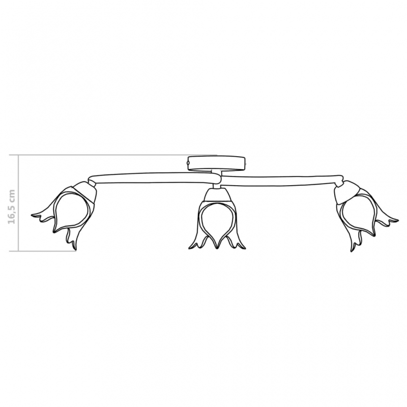 Deckenleuchte mit Glasschirmen für 3 E14 Glühlampen