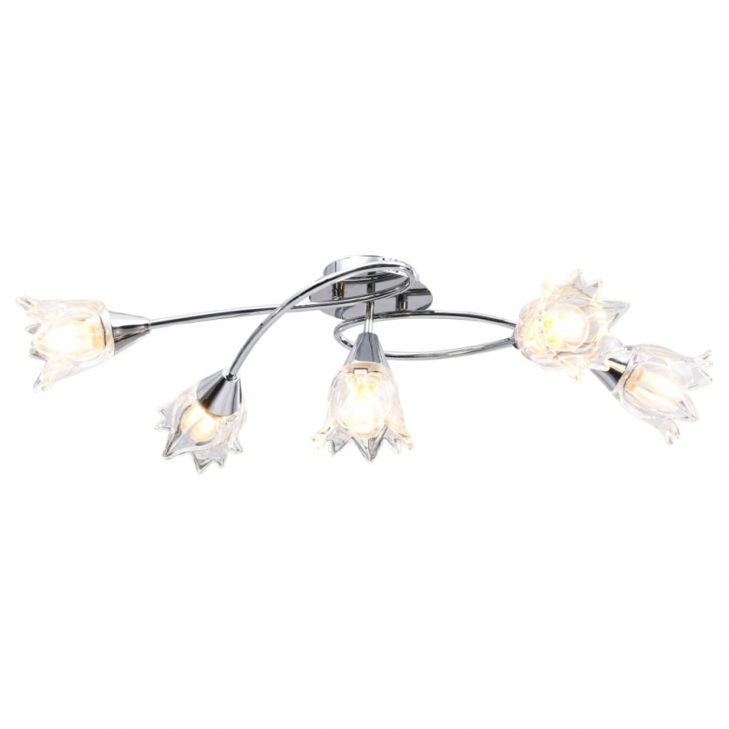 Deckenleuchte mit Glasschirmen für 5 E14 Glühlampen