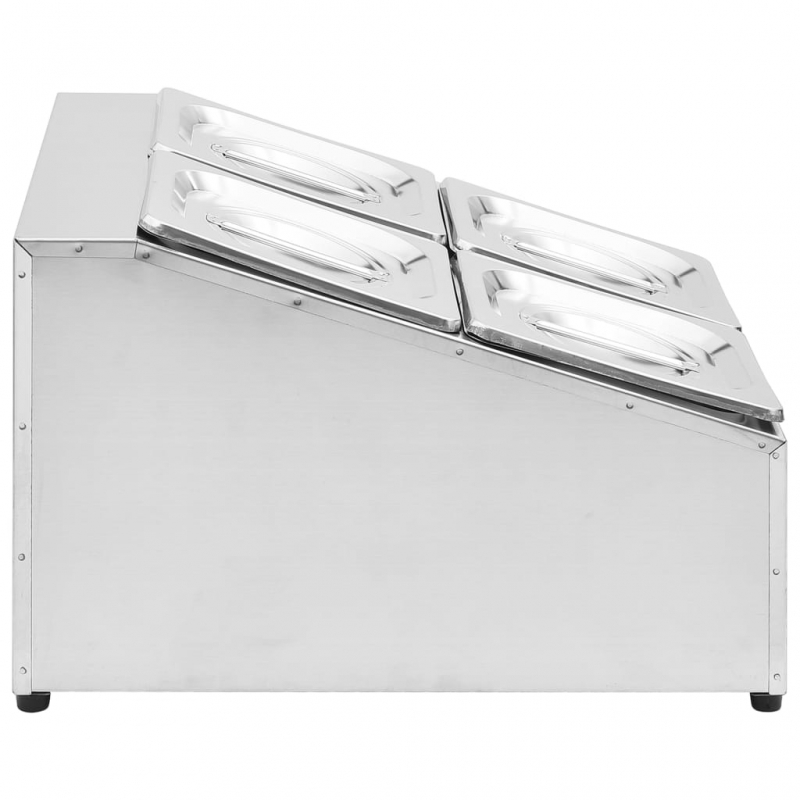 Gastronorm-Ständer mit 4 GN 1/6 Behältern Edelstahl