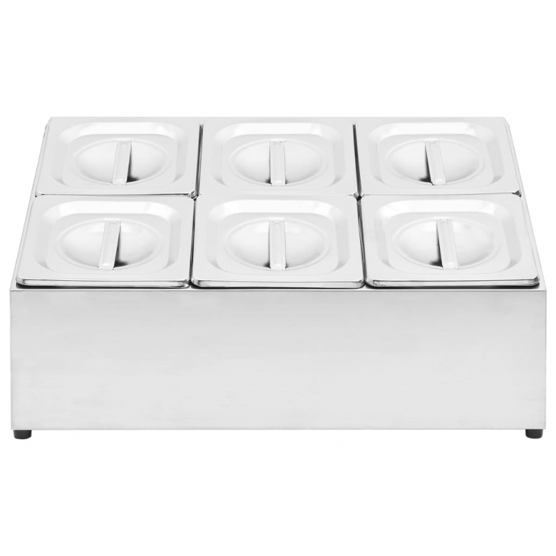 Gastronorm-Ständer mit 6 GN 1/6 Behältern Edelstahl