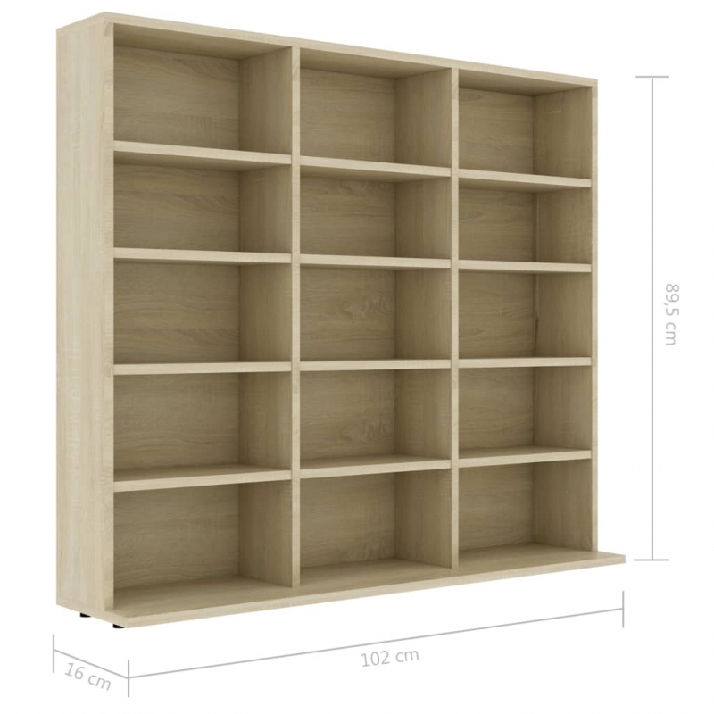 CD-Regal Sonoma-Eiche 100x23x89,5 cm Holzwerkstoff