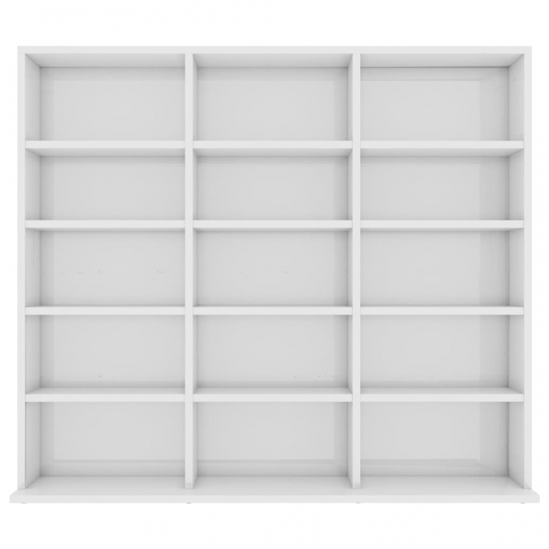 CD-Regal Hochglanz-Weiß 100x23x89,5 cm Holzwerkstoff