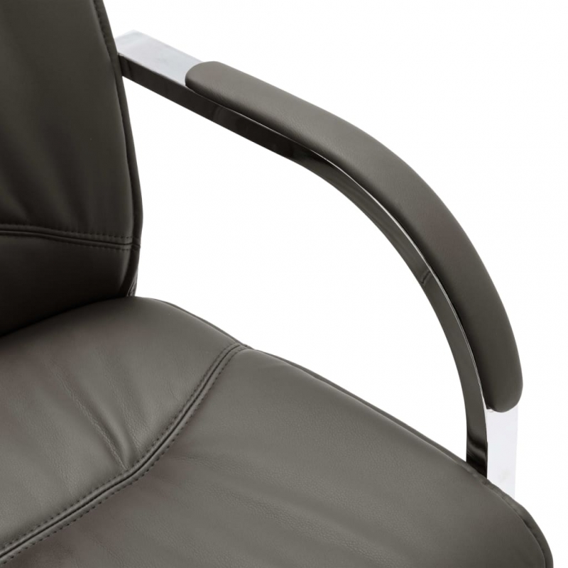 Freischwinger Bürostuhl Grau Kunstleder