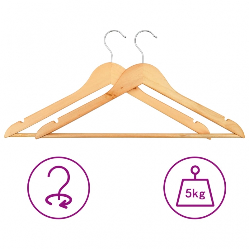 20 Stk. Kleiderbügel-Set Rutschfest Hartholz