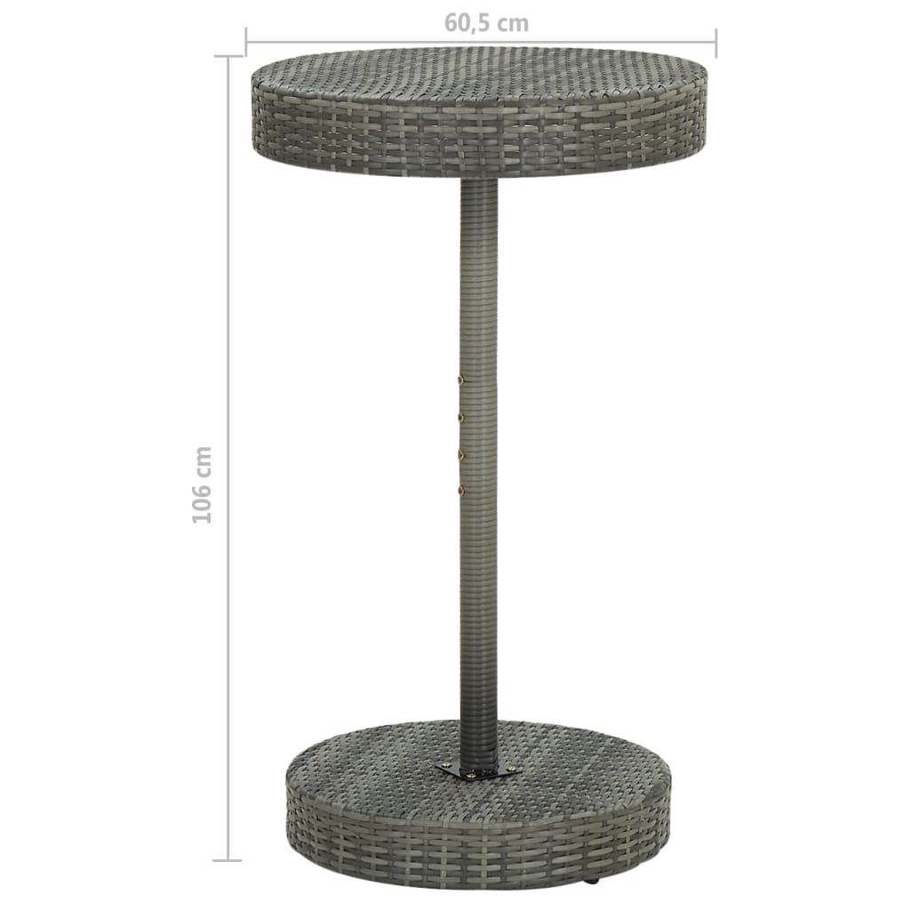 Gartentisch Grau 60,5x106 cm Poly Rattan