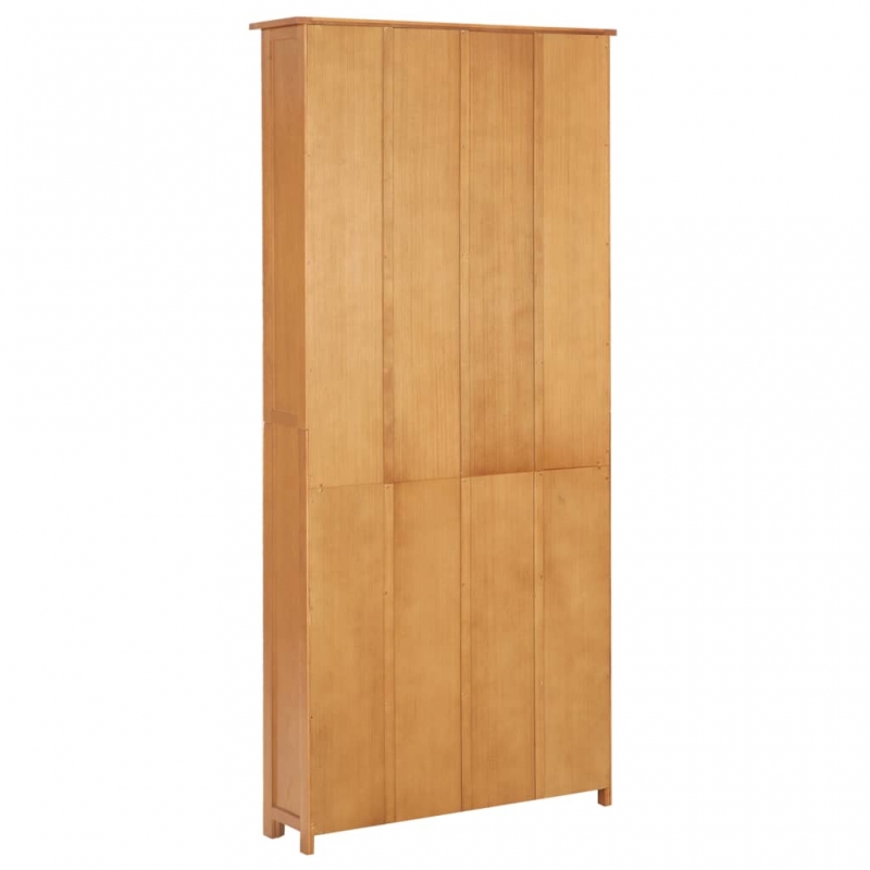 Bücherregal 7 Fächer 90x22,5x200 cm Massivholz Eiche
