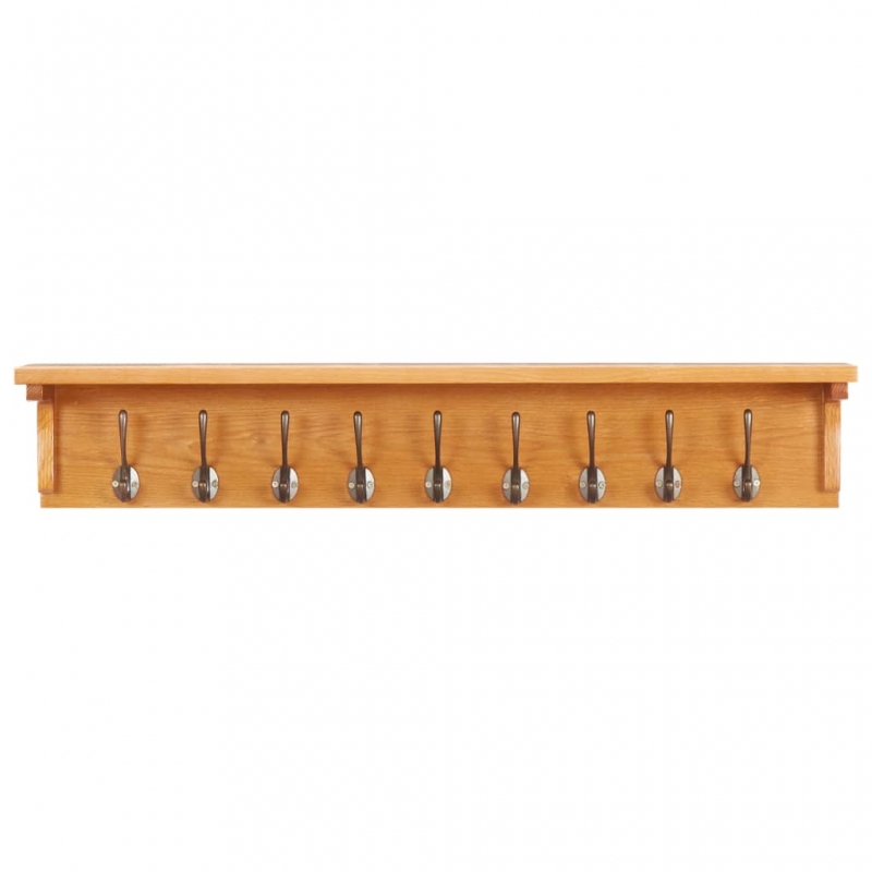Wandgarderobe 90x16x16 cm Massivholz Eiche