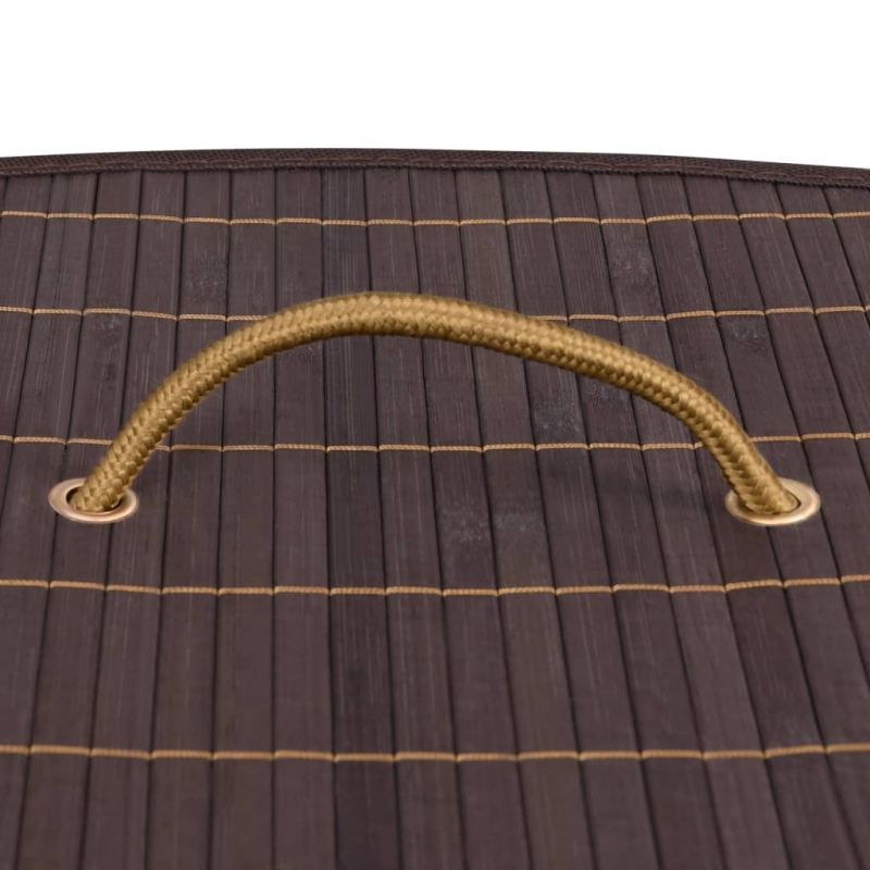 Eck-Wäschekorb Bambus Braun 60 L