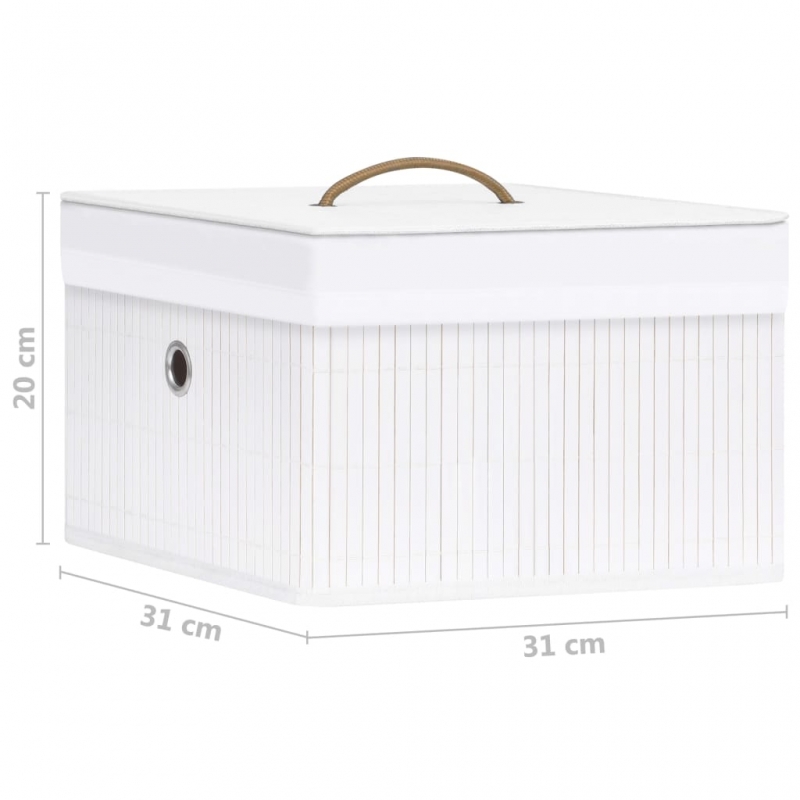 Bambus Aufbewahrungsboxen 4 Stk. Weiß